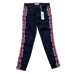 NWT - ETIENNE MARCEL Women's Dark Wash Skinny Jeans Flame Size 27 (MSRP $295)